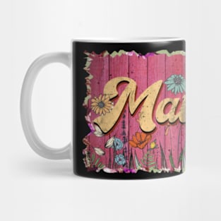 Classic Matt Personalized Flowers Proud Name Mug